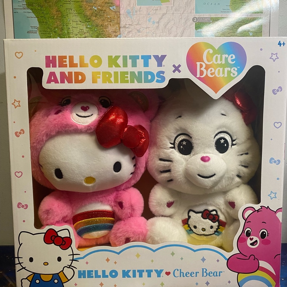 Hello Kitty and friend x Care Bears 2-pack plush